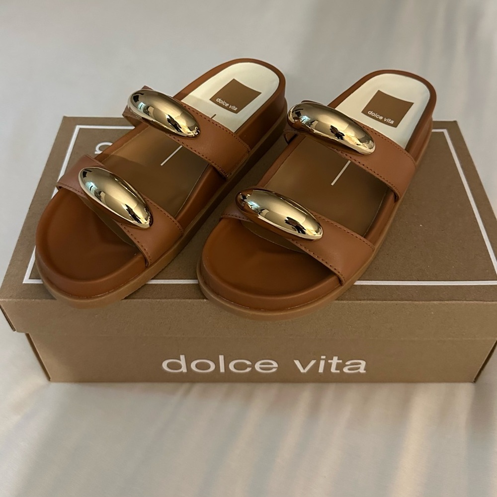 Dolce Vita Satine Jewerly Double Band Bracelet Footbed Sandals